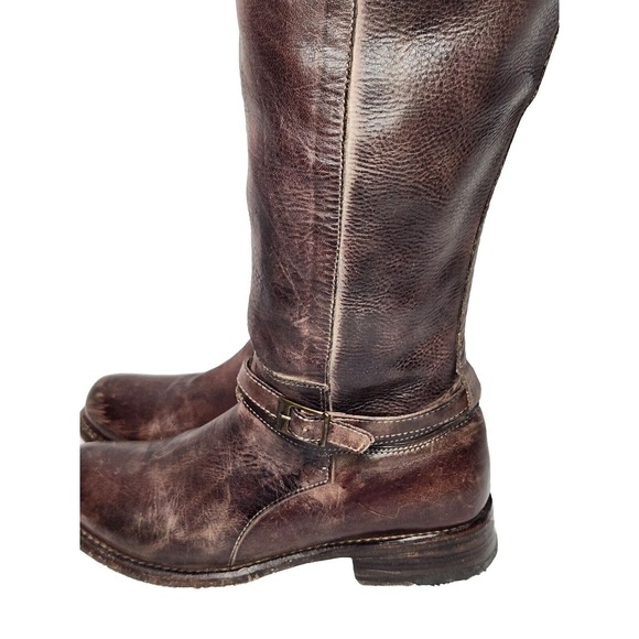 Bed Stu Tall Boot Size 8 Women's Knee High Brown Distressed Leather Bench Made - Picture 6 of 11